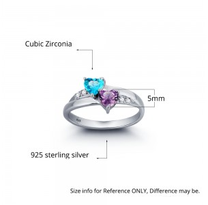 Sterling Silver Personalized Birthstone Ring, Engrave wrap ring JEWJORI101781